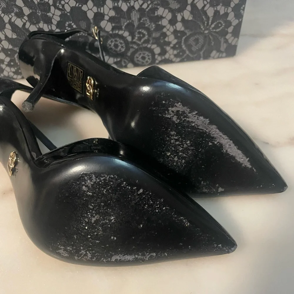 DOLCE & GABBANA Pointed Patent Leather Ankle-Strap Pump size 38.5/US 8.5 - Picture 7 of 12